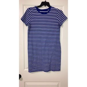 Striped blue stretchy comfortable dress
